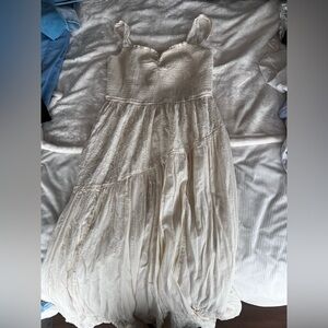 Abercrombie & Fitch Cream Maxi Dress